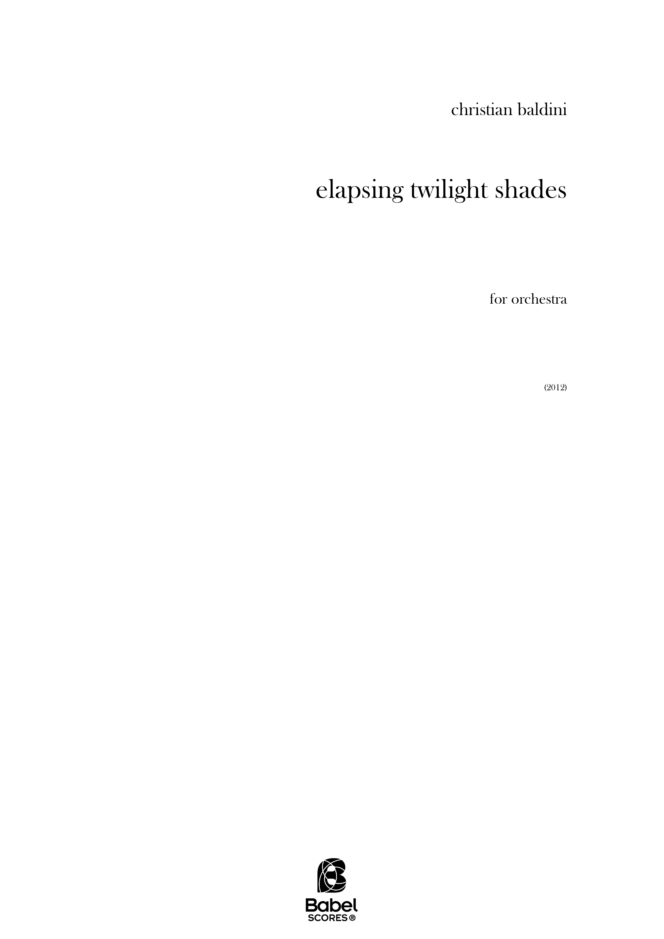 elapsing twilight shades FULL SCORE 2014 Christian Baldini A3 z